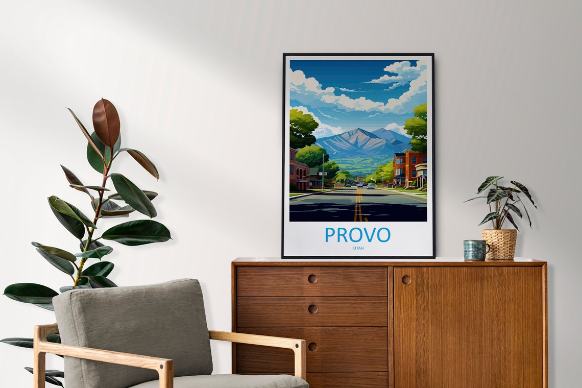 Provo Utah Historic Main Street Beneath the Mountains Poster - Image 2