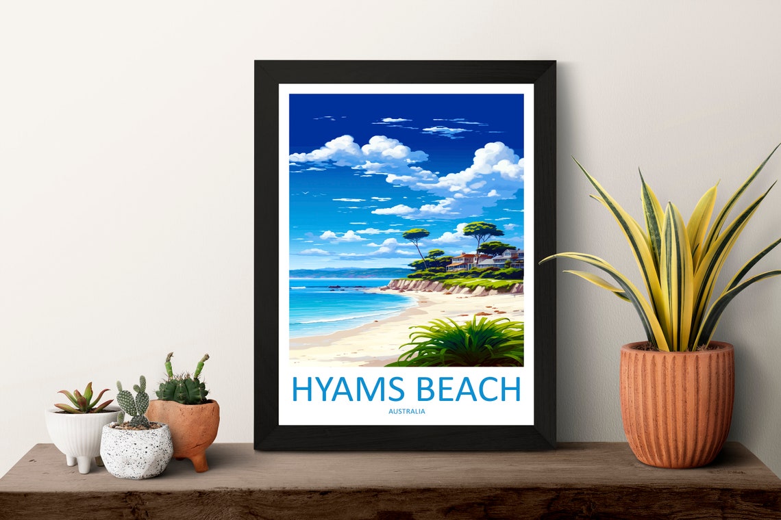 Hyams Beach Australia White Sand Beach Coastal Travel Poster - Image 3