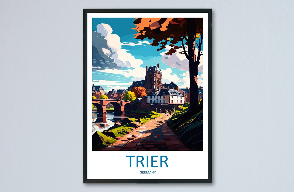 Trier Travel Poster, Germany Wall Art Print