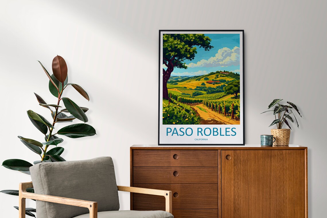 Paso Robles Travel Poster, California Place Print - Image 2
