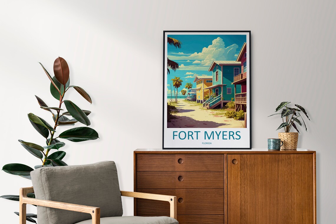 Fort Myers Travel Poster, Florida Place Print - Image 2