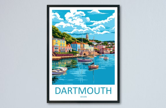 Dartmouth Travel Poster, England Wall Art Print
