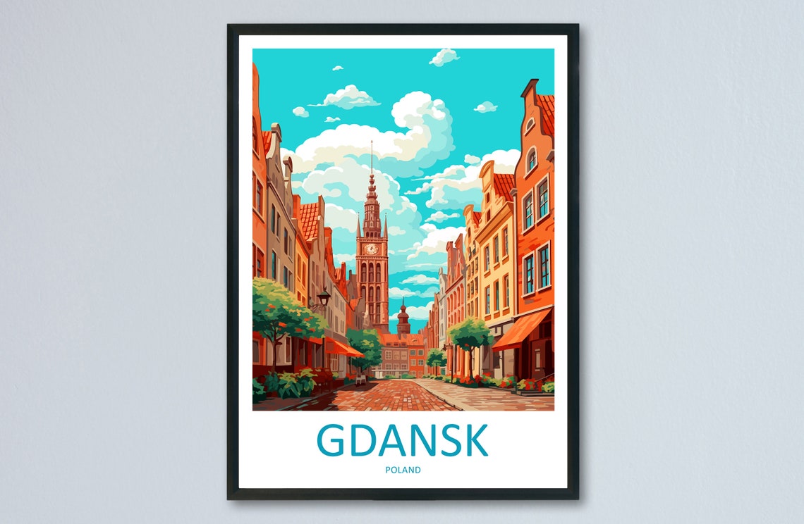Gdansk Travel Print Gdansk Polish Home Dcor Gdansk Art Print Polish Baltic Coast Room Print For Polish Gift Art Poster Wall Art For Poland