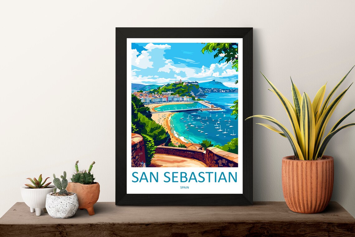 San Sebastian Travel Poster, Spain Wall Art - Image 3