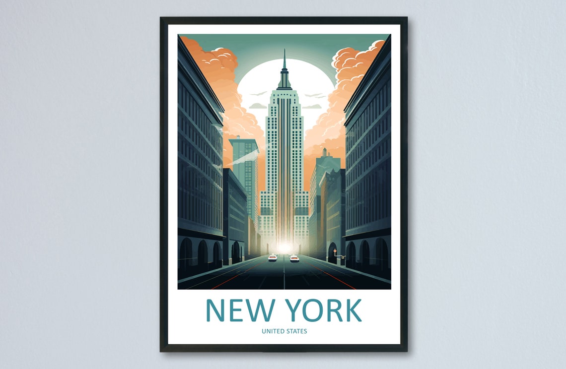 New York City Empire State Building Sunset Glow Poster Artwork