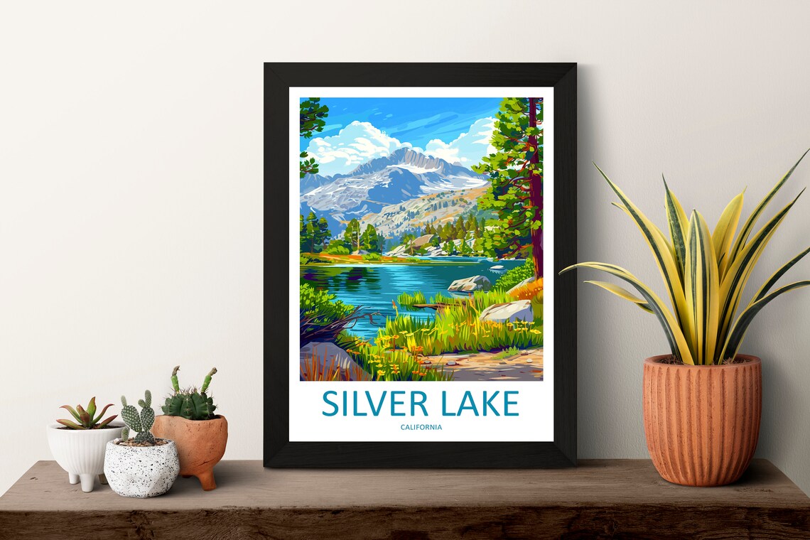 Silver Lake Travel Poster, California Wall Art - Image 3