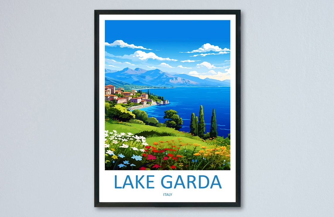 Lake Garda Travel Print Wall Art Lake Garda Wall Hanging Home Decoration Lake Garda Gift Art Lovers Wall Art Print Art Lake Garda Travel Art