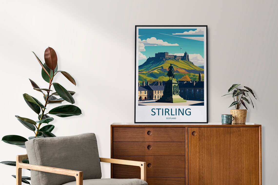 Stirling Scotland Castle On The Hill And Historic Square Poster - Image 2