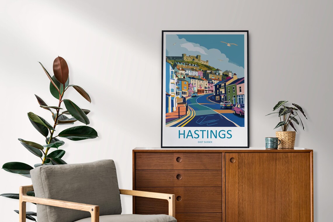 Hastings Travel Poster, East Sussex Place Print - Image 2
