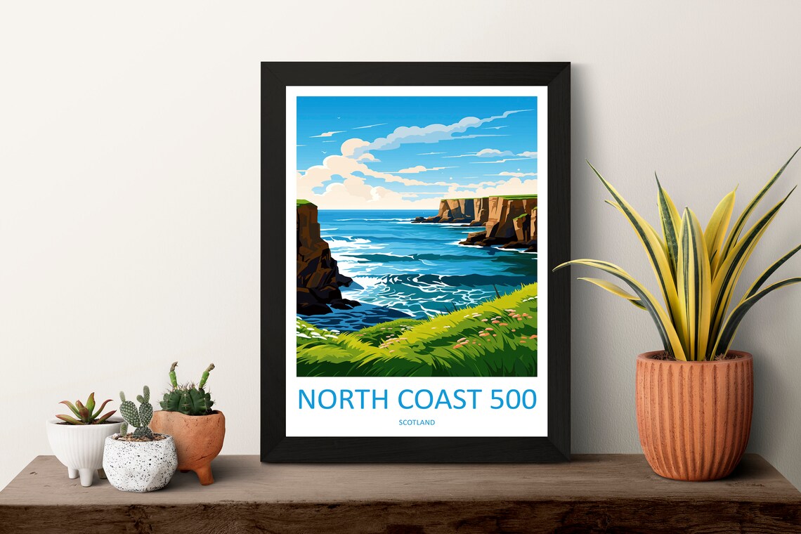 North Coast 500 Travel Poster, Scotland Route - Image 3
