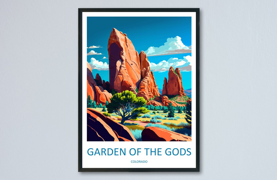 Gardens Of The Gods Travel Poster, Colorado Wall Art