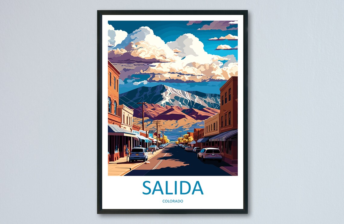 Salida Travel Poster, Colorado Wall Art Print