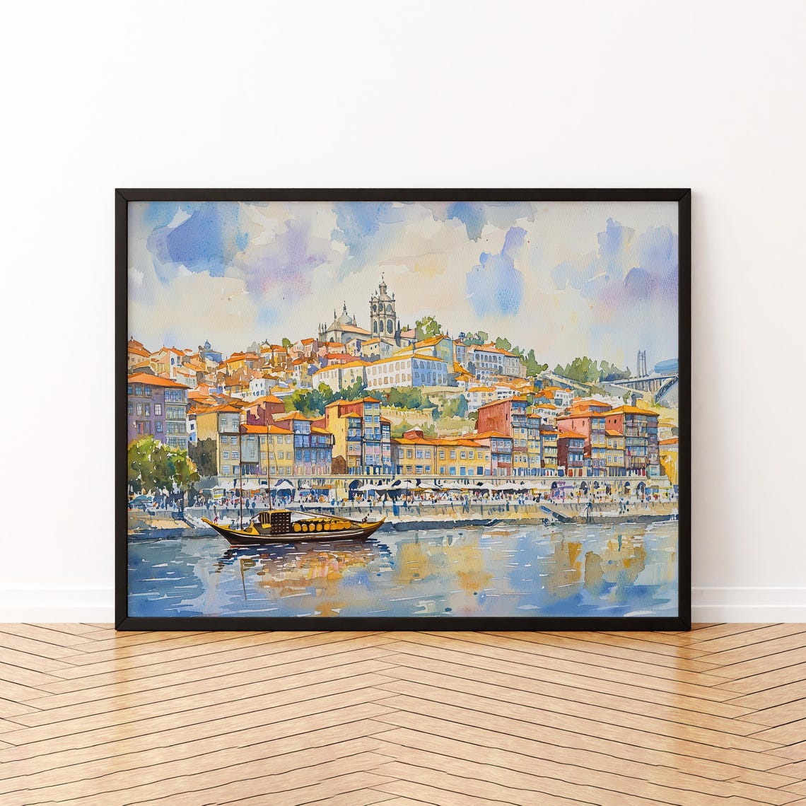Porto Watercolor Poster Wall Art Hanging Home Dcor Gift Lovers Portugal