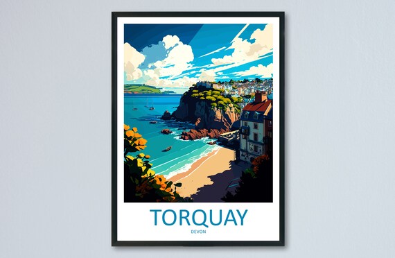 Torquay Travel Poster, England Wall Art