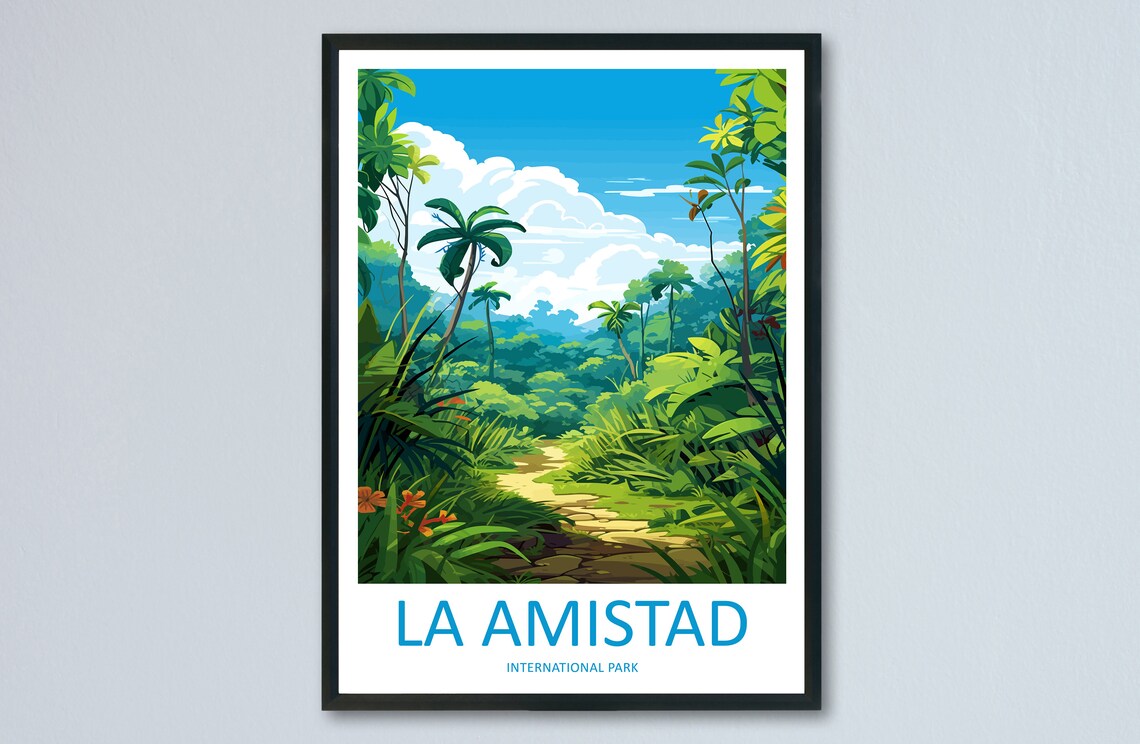 La Amistad International Park Jungle Trail Rainforest Travel Poster