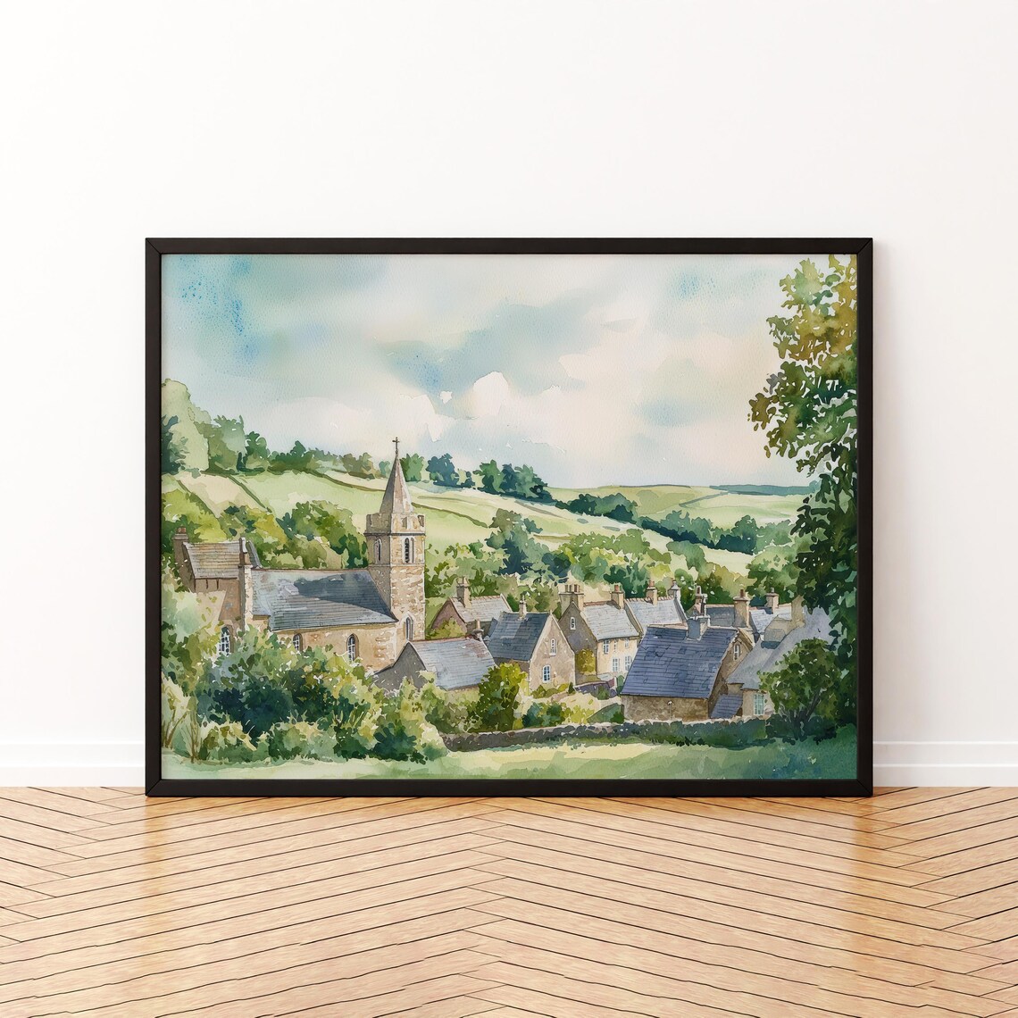 Dorset England Watercolor Travel Poster, Jurassic Coast