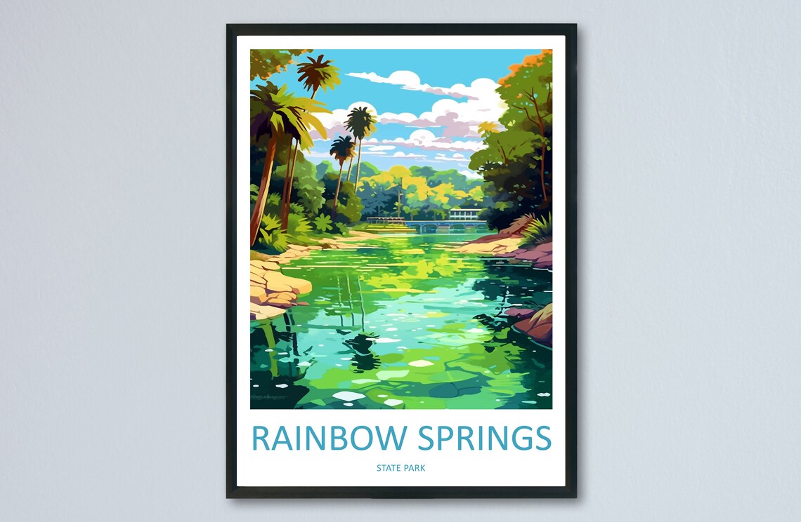 Rainbow Springs State Park Travel Poster, Florida