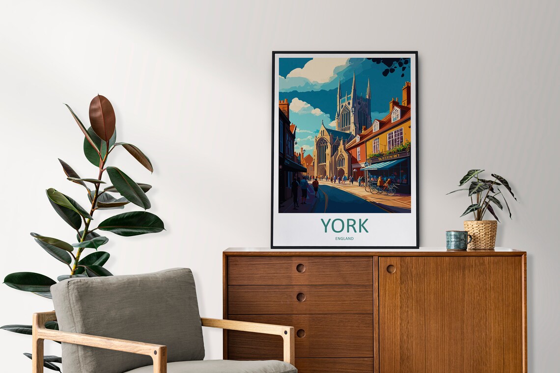 York Travel Poster, England City Wall Art - Image 2
