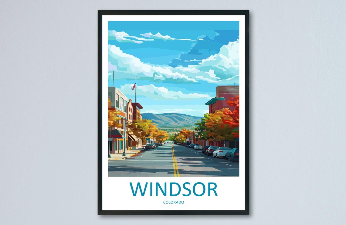 Windsor Colorado Travel Poster, Home Decor Wall Art