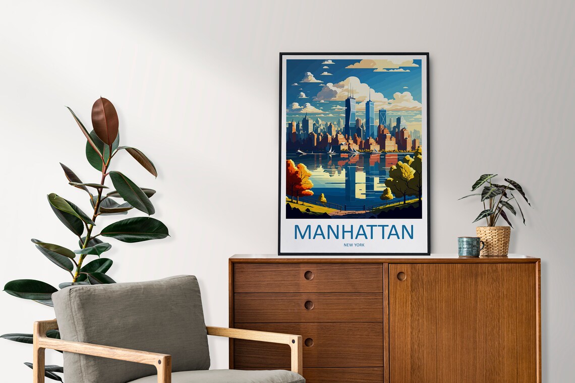 Manhattan New York Travel Poster, Manhattan Gift - Image 2