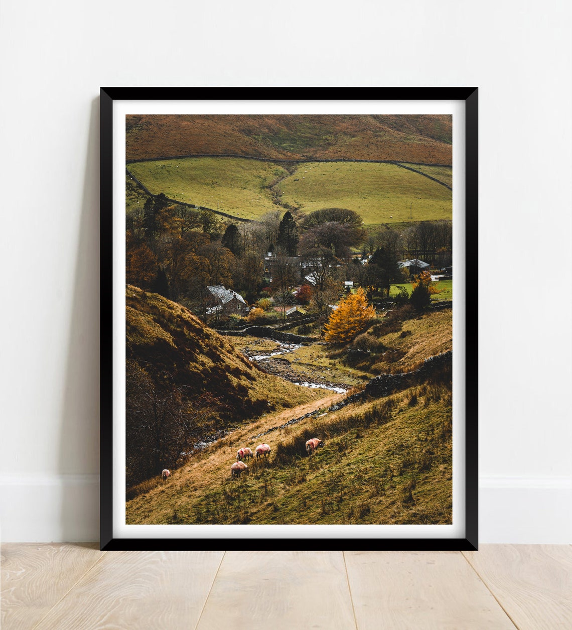 Dentdale Yorkshire Dales Sheep Grazing Autumn Valley View Poster