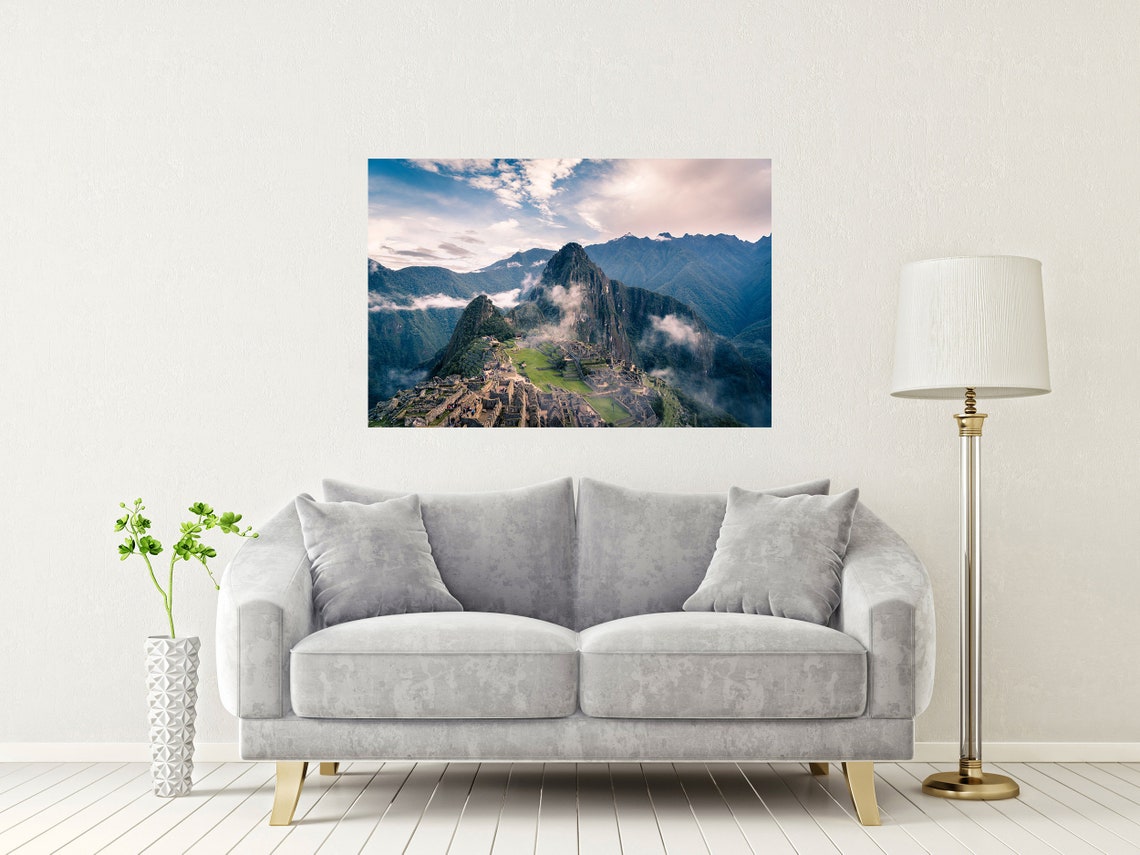 Machu Picchu Peru Ancient Ruins with Clouds and Mountains Poster - Image 2