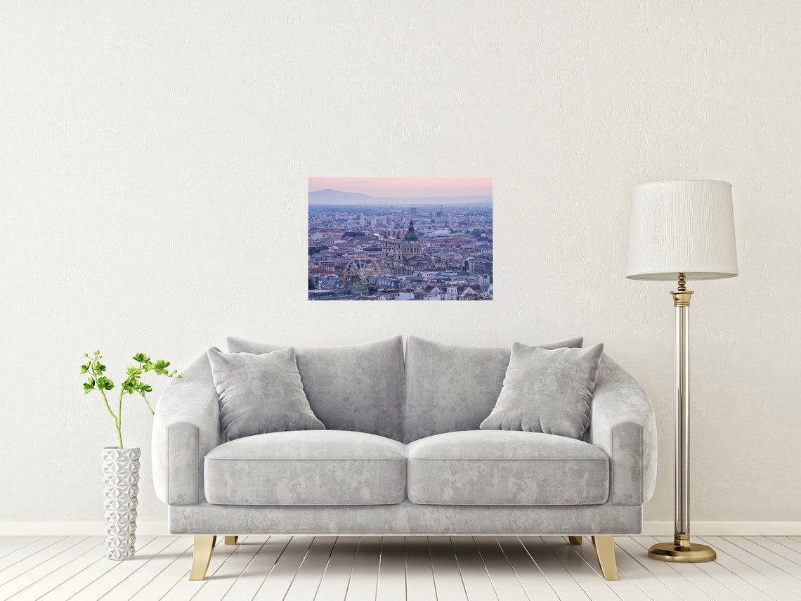 Budapest Hungary St Stephen Basilica Dusk Cityscape View Poster - Image 2