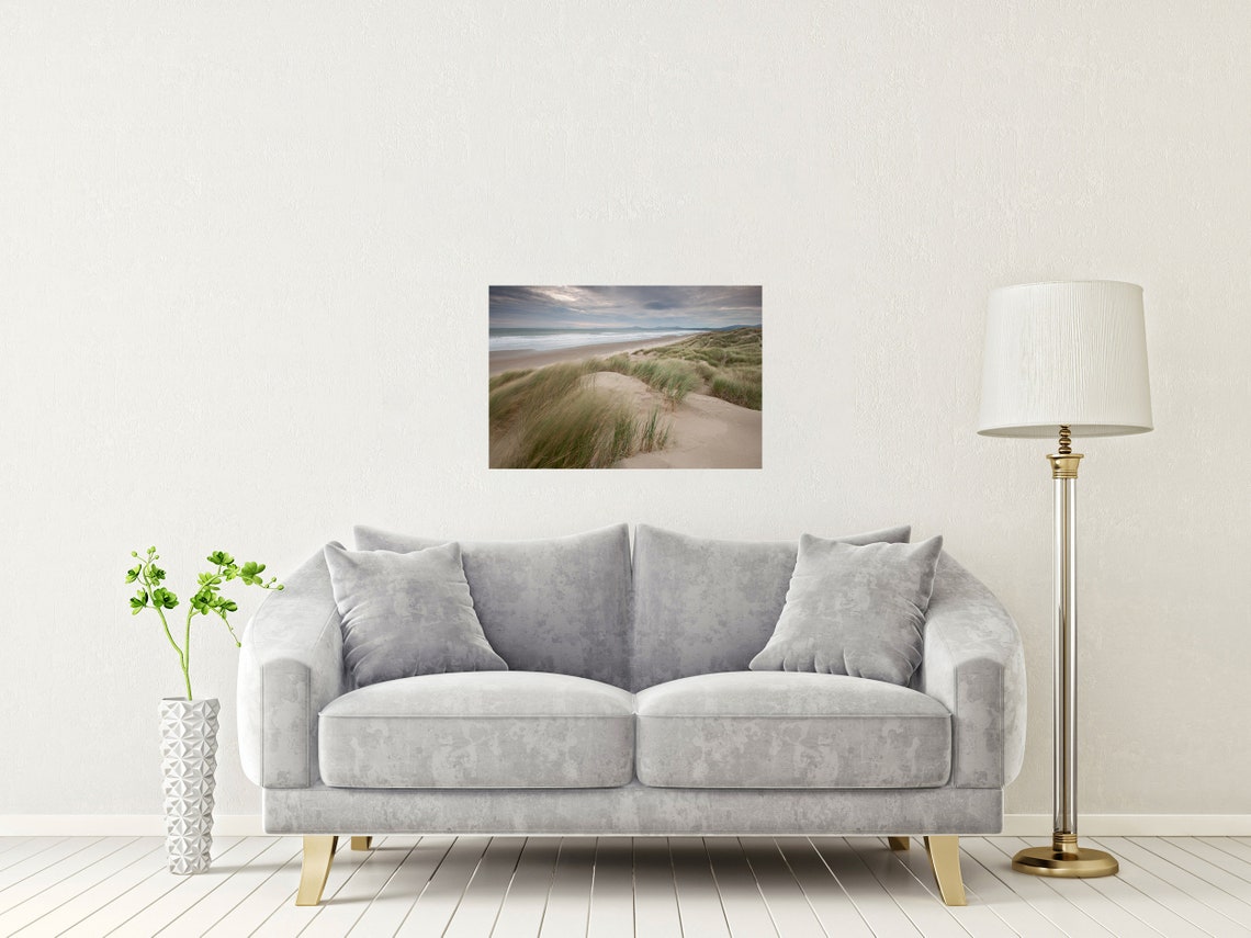 Harlech Beach Snowdonia Wales Sand Dunes Moody Landscape Print - Image 2