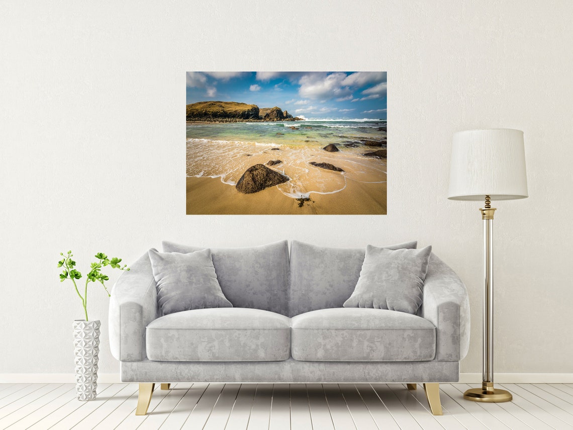 Dalbeg Beach Isle Of Lewis Scotland Turquoise Sea Coast Poster - Image 2