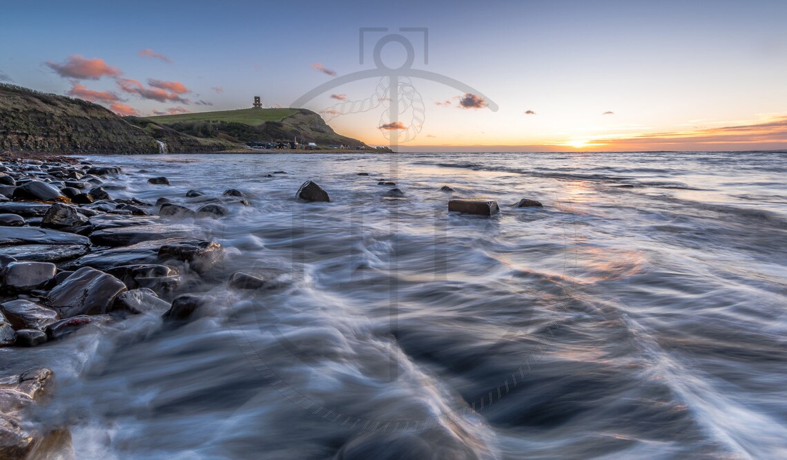 Kimmeridge Bay Isle Of Purbeck Dorset Sunset Rocky Shore Poster - Image 3
