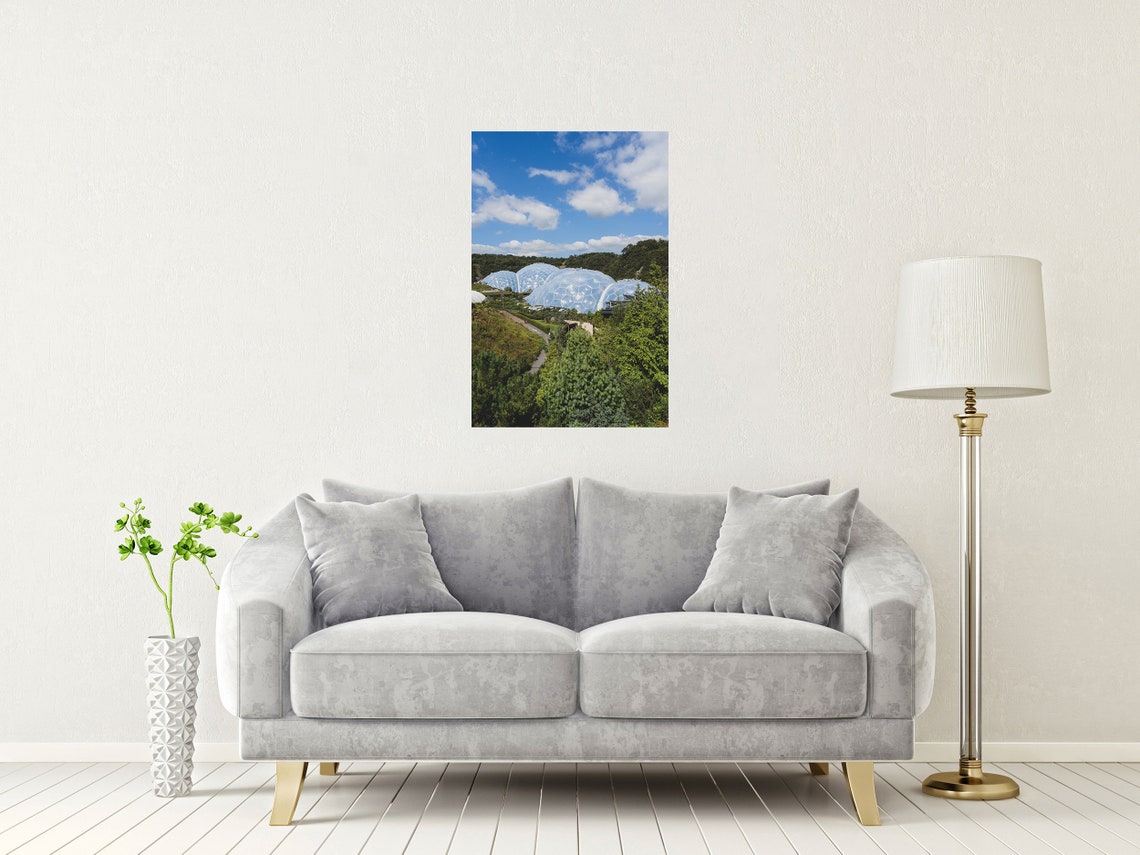 Eden Project Cornwall Biomes Domes Under Blue Sky Garden Poster - Image 2