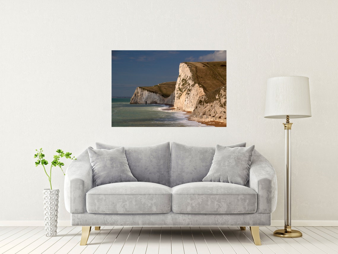 Jurassic Coast White Chalk Cliffs And Clear Sea Dorset Poster - Image 2