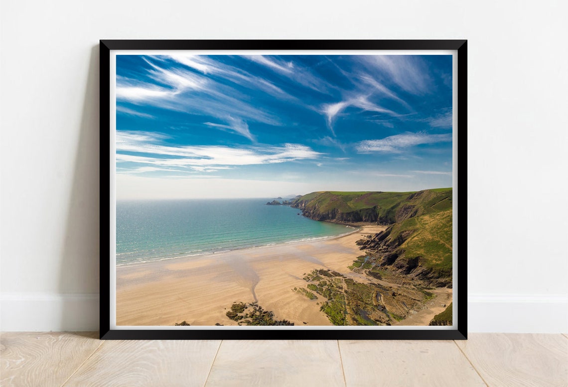 Newgale Beach Pembrokeshire Wales Panoramic Coastal Landscape Print