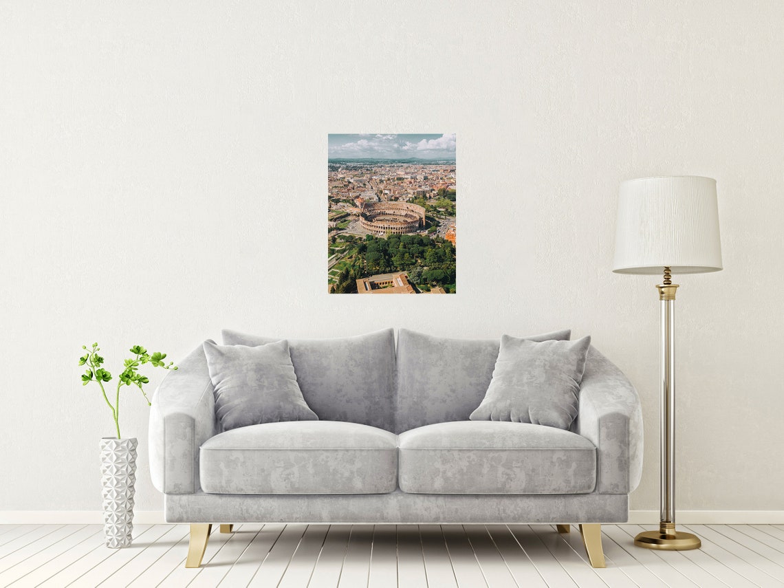 Sweeping Aerial View of the Ancient Colosseum in Rome Italy Poster - Image 2