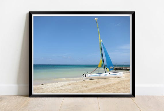 Jamaica Sailng Boat Limited Edition Print Landscape Photography Fine Art Wall Art Exclusive Posters Photos Caribbean Beach