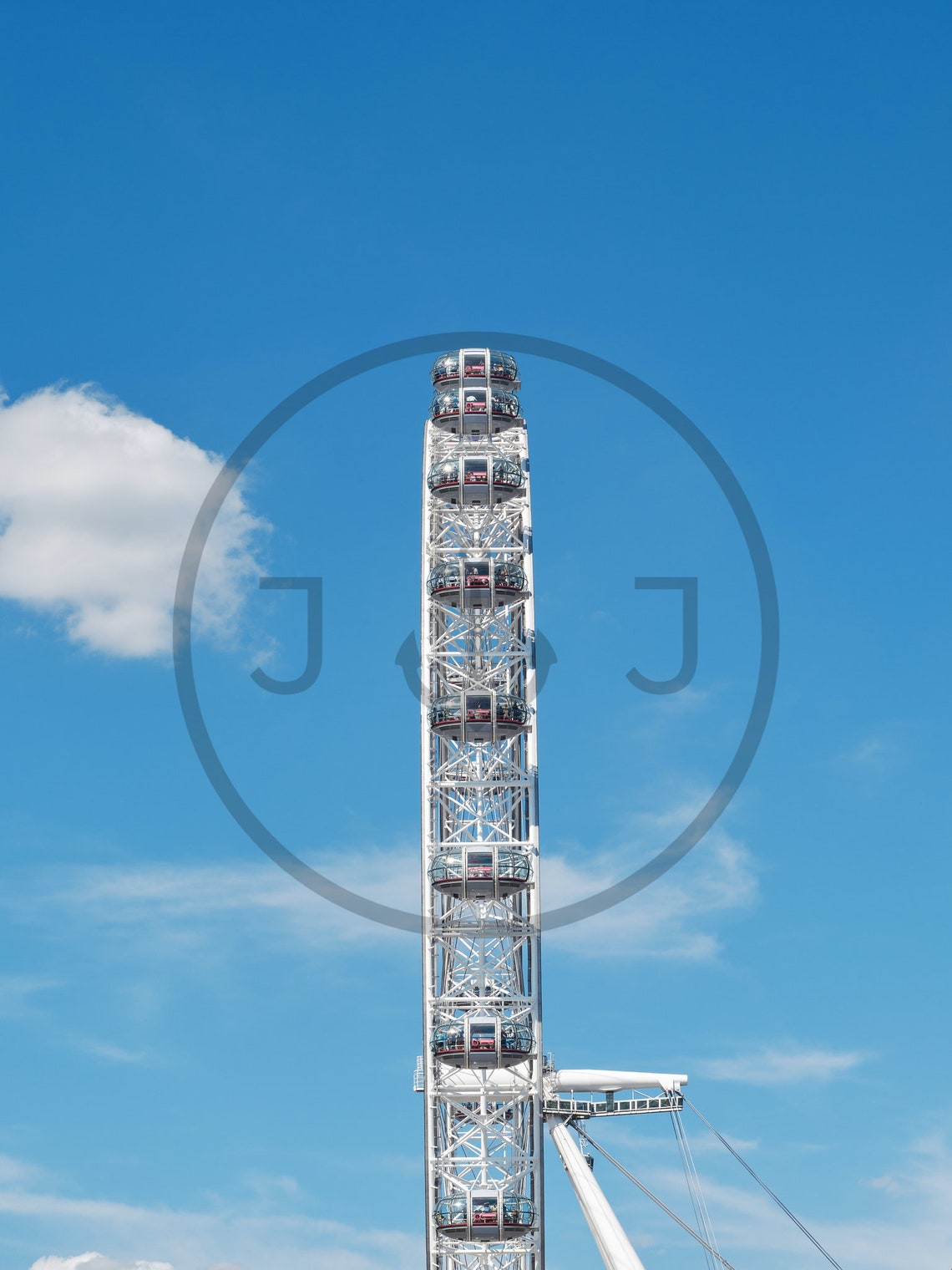 London Eye Ferris Wheel On The River Thames Bright Blue Sky Poster - Image 3