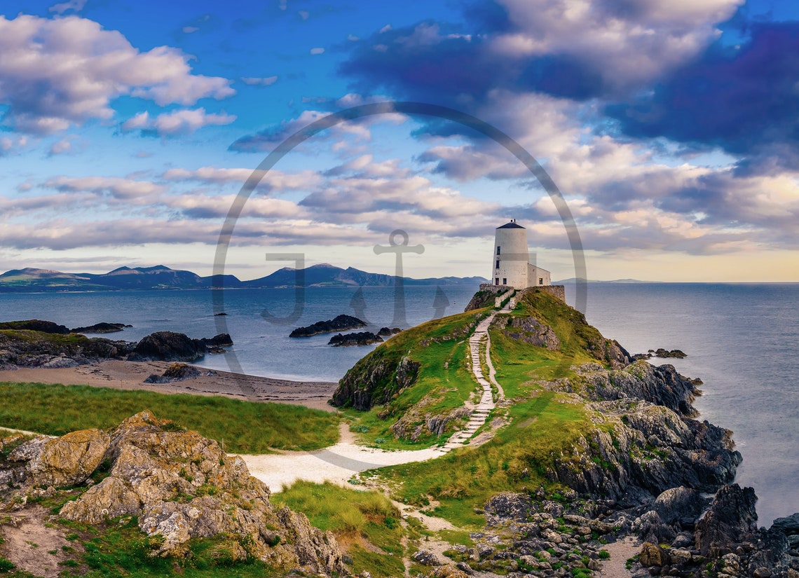 Llanddwyn Island Anglesey Lighthouse On Rocky Island At Sea Poster - Image 3