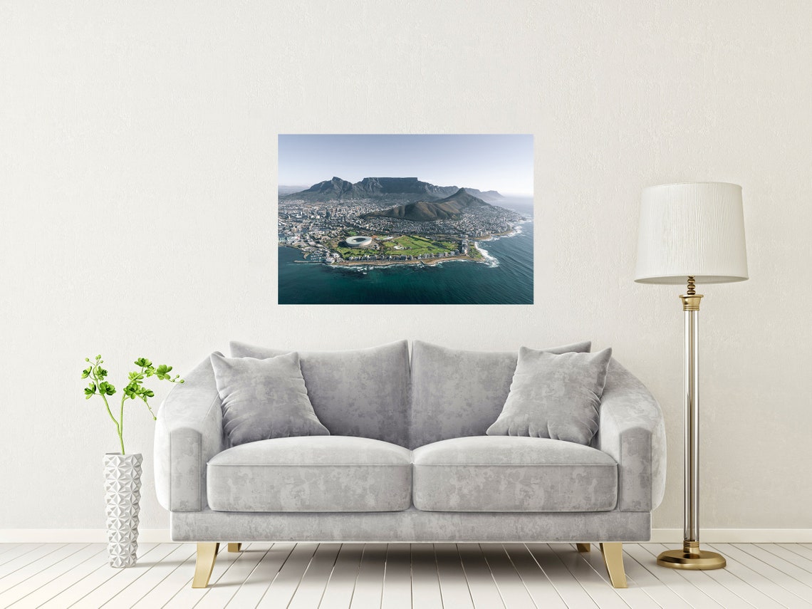 Cape Town Aerial Panorama Table Mountain Stadium Coast Poster - Image 2