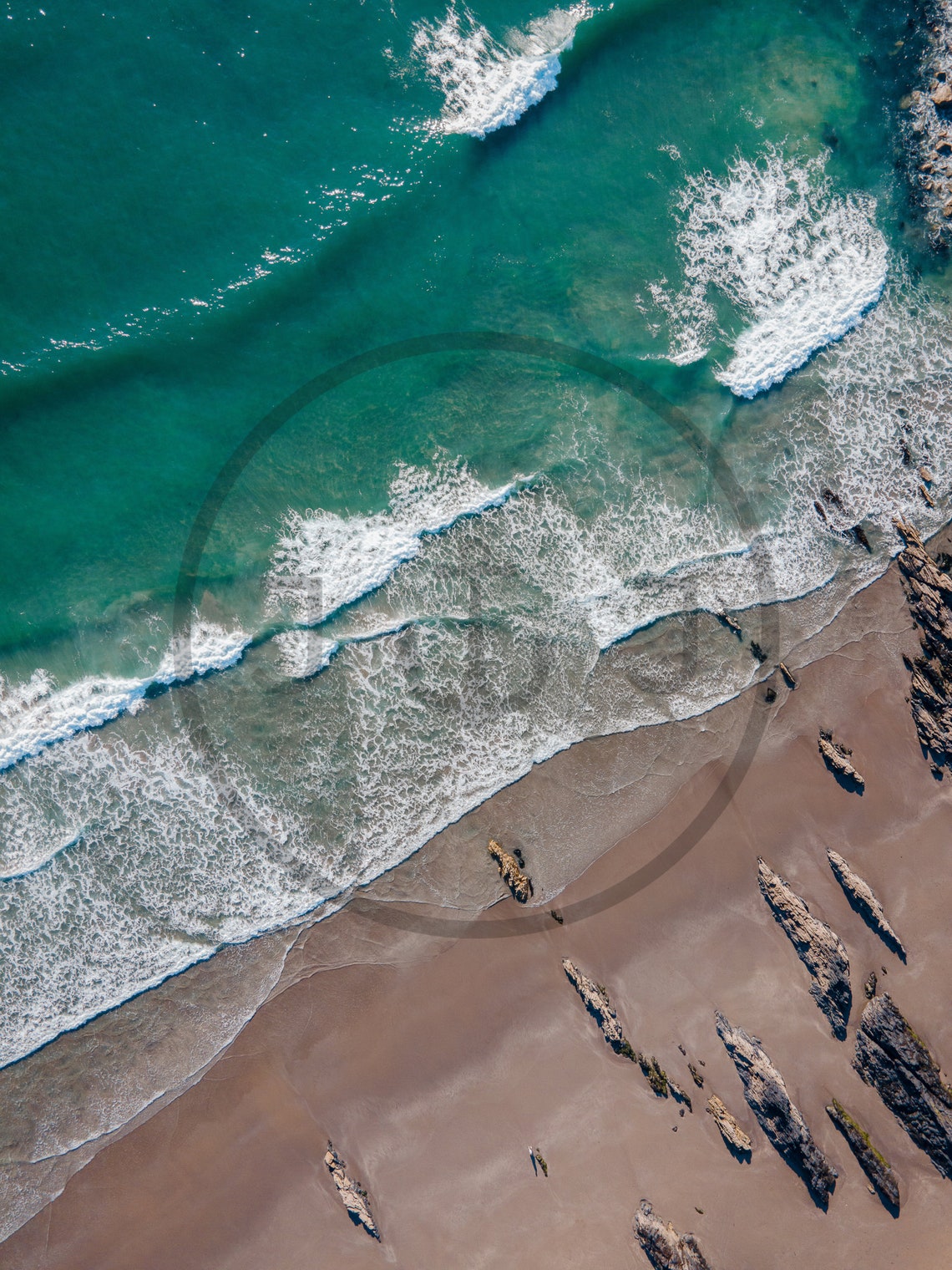 Pembrokeshire Coast Wales Turquoise Waves Beach Aerial Poster - Image 3