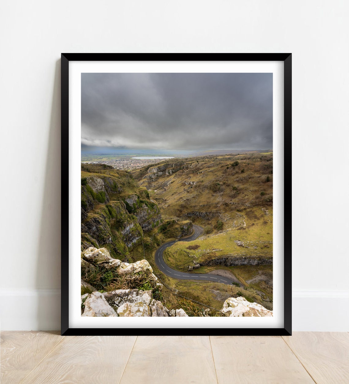 Cheddar Gorge Somerset Winding Road Storm Sky Landscape Poster