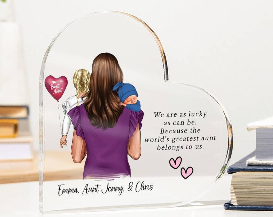 Personalized Best Aunt Acrylic Heart Keepsake Niece Gift Poster