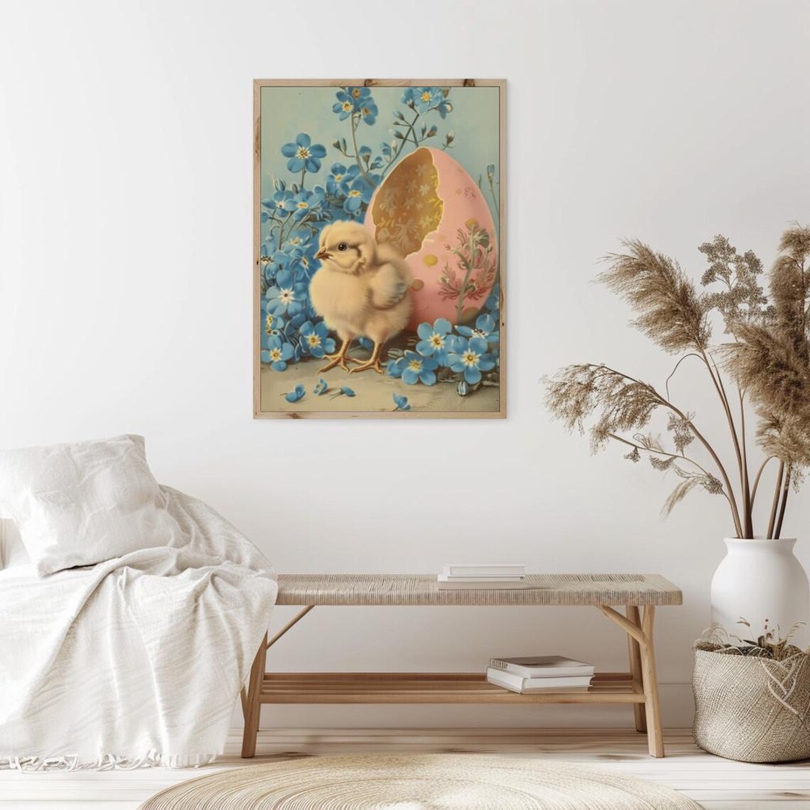 Easter Baby Chick and Ornate Egg Shell Art Print - Image 2