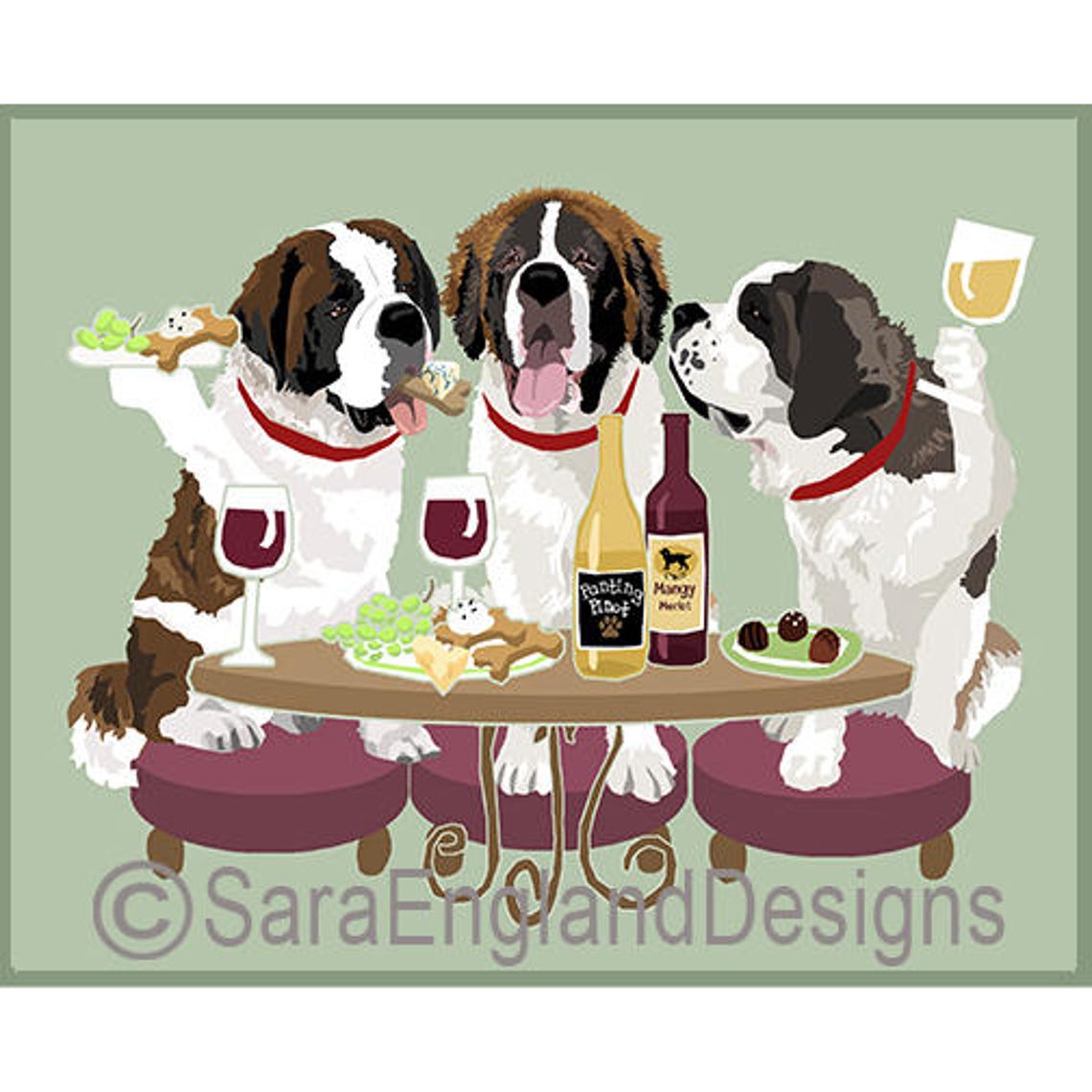 Saint Bernard, Wineing Dog Art Print