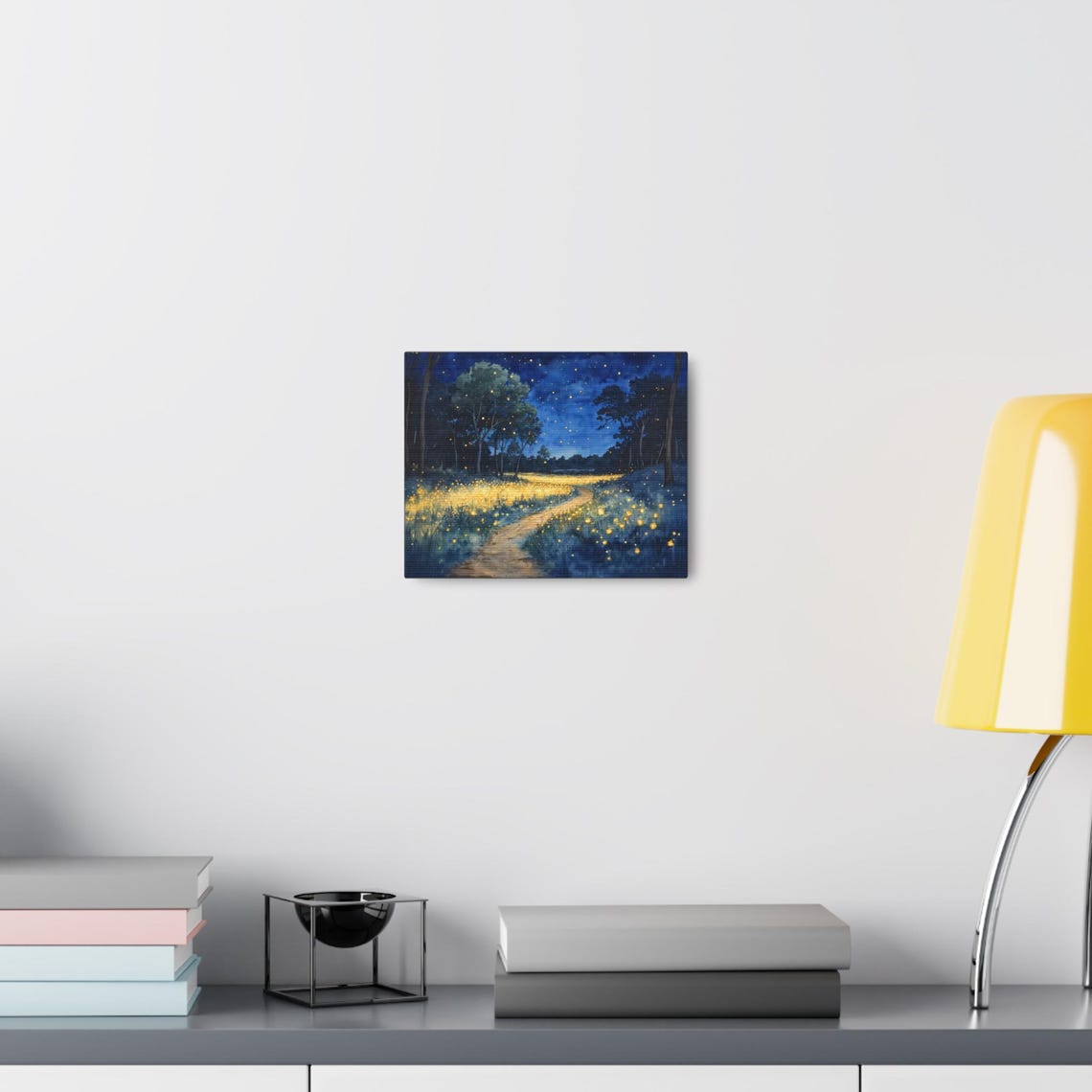 Magical Firefly Night Meadow Starry Path Dreamy Landscape Poster - Image 3