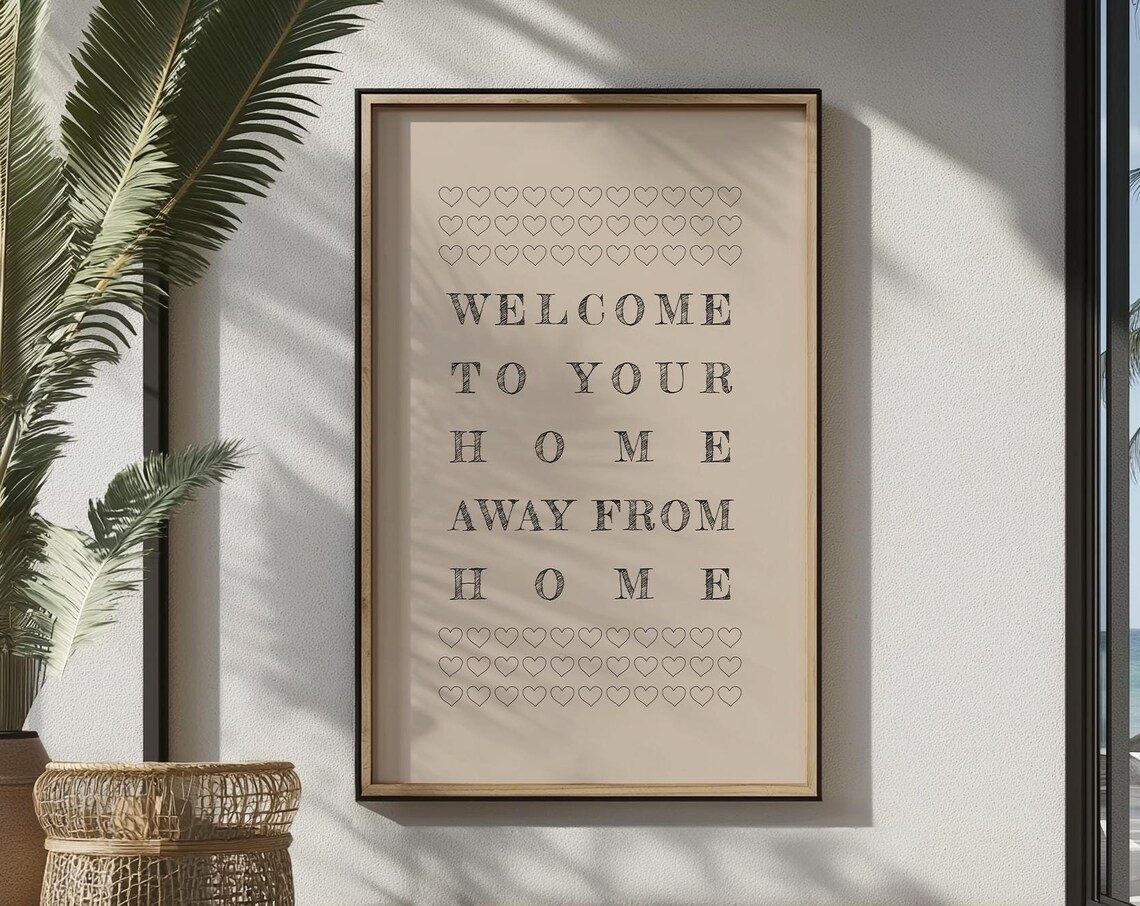 Welcome To Your Home Away From Home Airbnb Guest Room Poster - Image 3