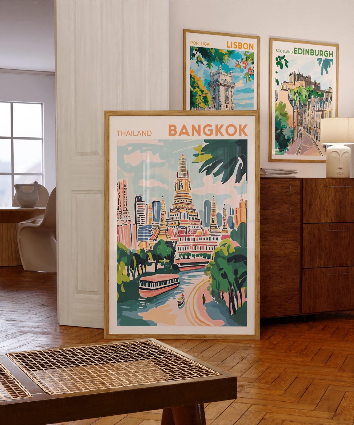 Thailand Travel Poster, Vintage Bangkok Cityscape - Image 4
