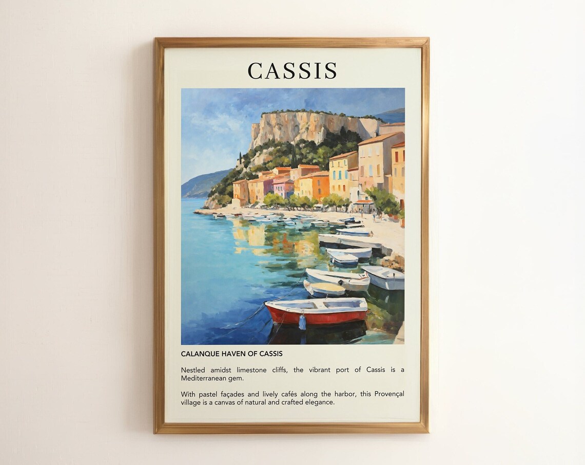 Cassis French Riviera Fishing Port Oil Painting Travel Poster