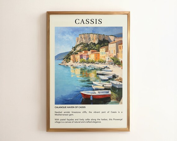Cassis French Riviera Fishing Port Oil Painting Travel Poster