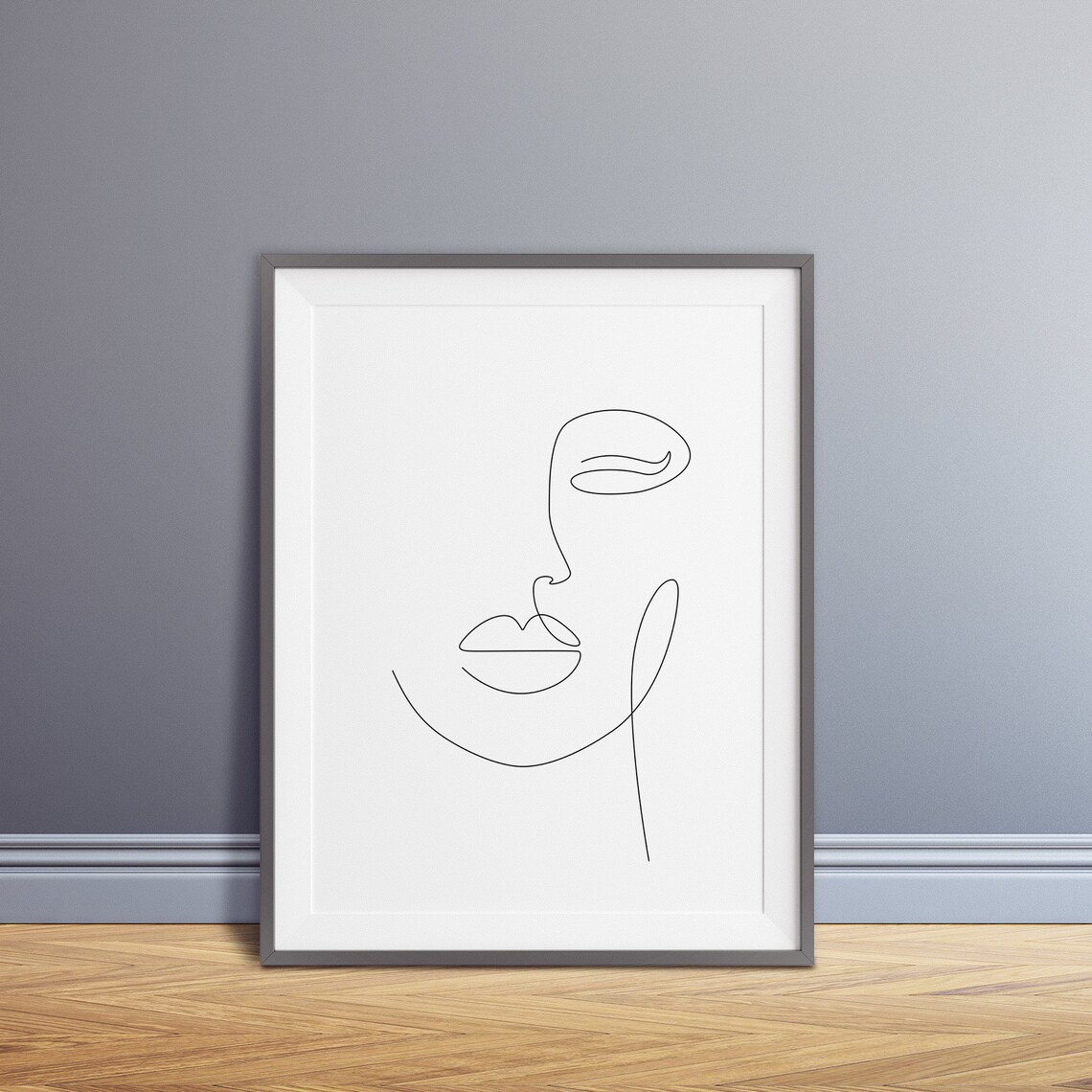 Abstract Woman Face Single Line Art Modern Portrait Wall Poster - Image 2