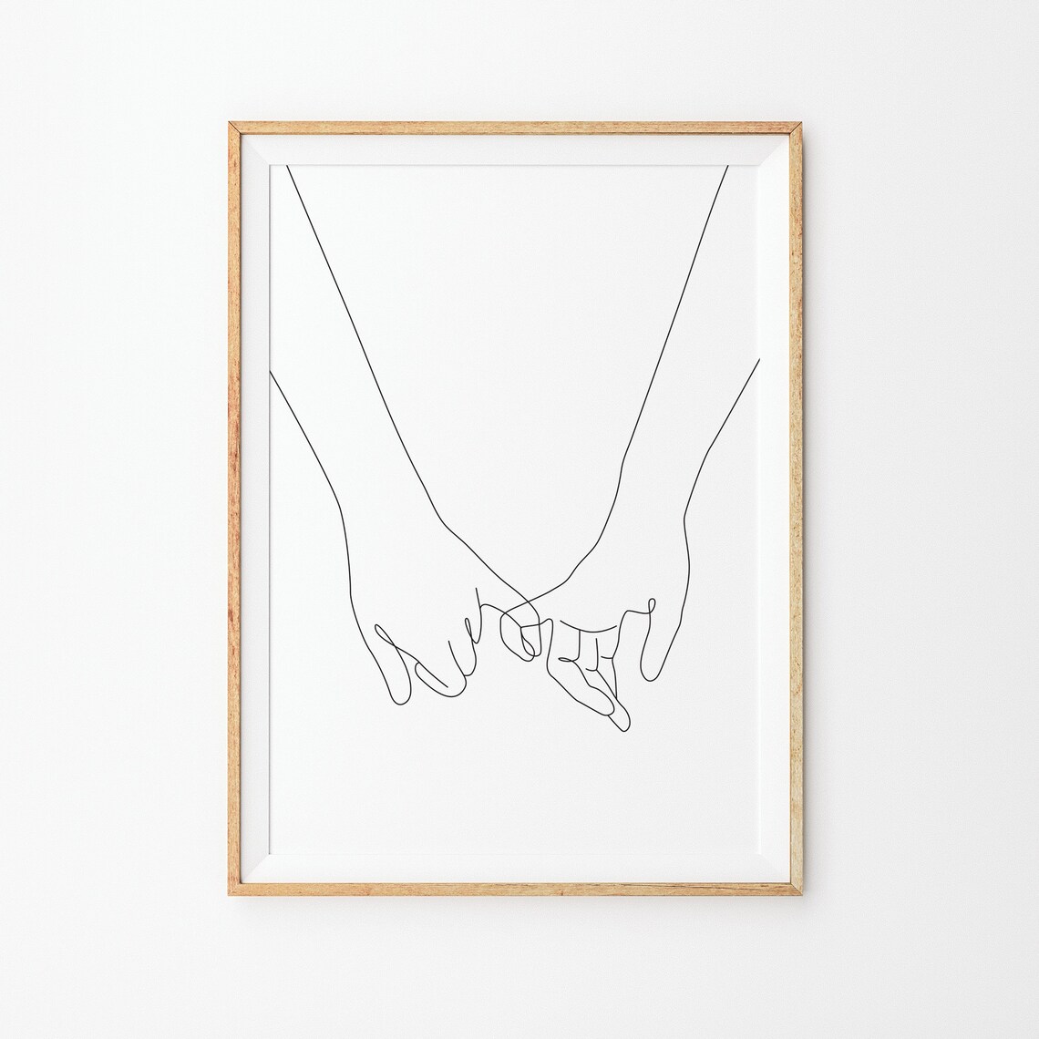 Pinky Swear Print Pinky Promise Line Print Line Art Poster Line Art Black White Art Line Print Sketch Drawing